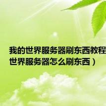 我的世界服务器刷东西教程(我的世界服务器怎么刷东西)