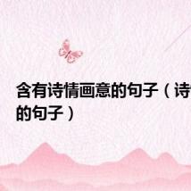 含有诗情画意的句子(诗情画意的句子)