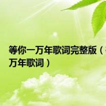 等你一万年歌词完整版(等你一万年歌词)