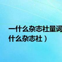一什么杂志社量词（一什么杂志社）