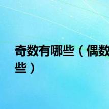 奇数有哪些（偶数有哪些）