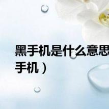 黑手机是什么意思（黑手机）