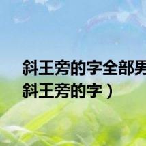 斜王旁的字全部男孩（斜王旁的字）