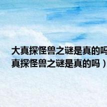 大真探怪兽之谜是真的吗?(大真探怪兽之谜是真的吗)