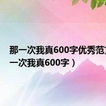 那一次我真600字优秀范文(那一次我真600字)