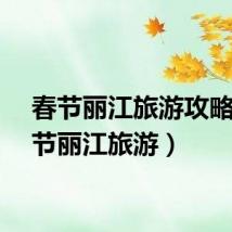 春节丽江旅游攻略（春节丽江旅游）
