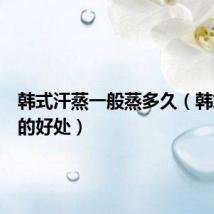 韩式汗蒸一般蒸多久(韩式汗蒸的好处)