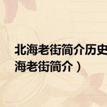 北海老街简介历史（北海老街简介）