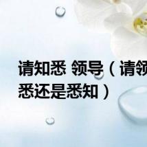 请知悉 领导（请领导知悉还是悉知）