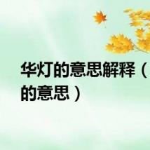 华灯的意思解释（华灯的意思）