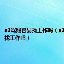 a3驾照容易找工作吗(a3驾照好找工作吗)