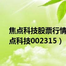 焦点科技股票行情(焦点科技002315)