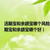 活期宝和余额宝哪个风险高(活期宝和余额宝哪个好)