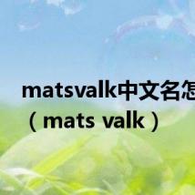 matsvalk中文名怎么读(mats valk)