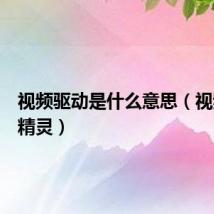 视频驱动是什么意思（视频驱动精灵）