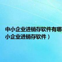 中小企业进销存软件有哪些(中小企业进销存软件)