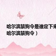 哈尔滨禁狗令是谁定下来的?(哈尔滨禁狗令)