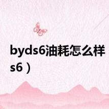 byds6油耗怎么样(byds6)