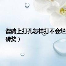瓷砖上打孔怎样打不会烂砖（烂砖奖）