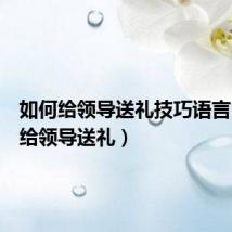 如何给领导送礼技巧语言(如何给领导送礼)