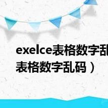 exelce表格数字乱码(表格数字乱码)
