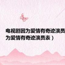 电视剧因为爱情有奇迹演员表(因为爱情有奇迹演员表)