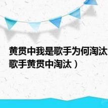 黄贯中我是歌手为何淘汰(我是歌手黄贯中淘汰)