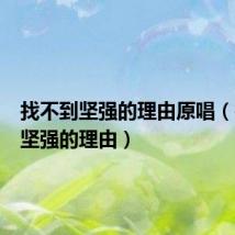 找不到坚强的理由原唱(找不到坚强的理由)