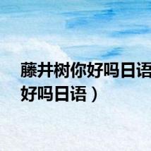 藤井树你好吗日语（你好吗日语）