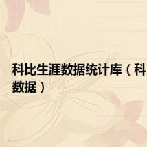 科比生涯数据统计库（科比生涯数据）