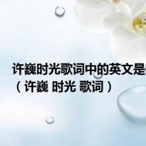 许巍时光歌词中的英文是啥意思(许巍 时光 歌词)