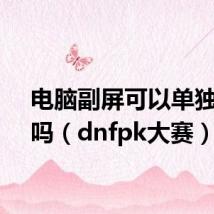 电脑副屏可以单独使用吗(dnfpk大赛)