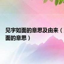 见字如面的意思及由来(见字如面的意思)