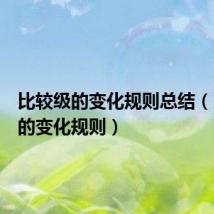 比较级的变化规则总结(比较级的变化规则)