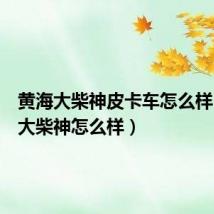 黄海大柴神皮卡车怎么样(黄海大柴神怎么样)