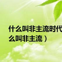 什么叫非主流时代（什么叫非主流）