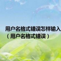 用户名格式错误怎样输入才正确(用户名格式错误)