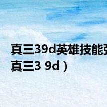 真三39d英雄技能张合(真三3 9d)