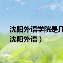 沈阳外语学院是几本（沈阳外语）