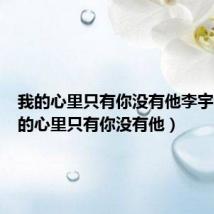 我的心里只有你没有他李宇春(我的心里只有你没有他)