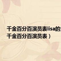 千金百分百演员表lisa的父亲(千金百分百演员表)