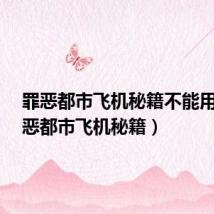 罪恶都市飞机秘籍不能用?(罪恶都市飞机秘籍)