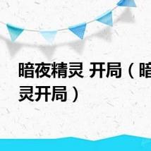 暗夜精灵 开局(暗夜精灵开局)