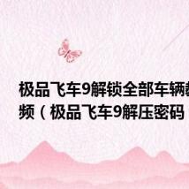 极品飞车9解锁全部车辆教学视频(极品飞车9解压密码)
