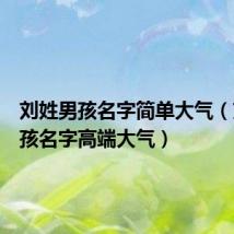 刘姓男孩名字简单大气(刘姓男孩名字高端大气)