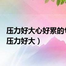 压力好大心好累的句子（压力好大）
