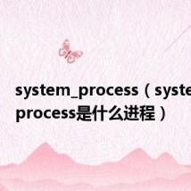 system_process(systemidleprocess是什么进程)