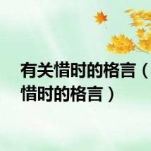 有关惜时的格言（关于惜时的格言）