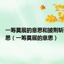 一筹莫展的意思和披荆斩棘的意思(一筹莫展的意思)