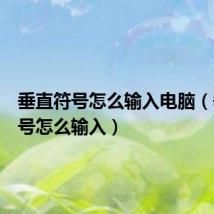 垂直符号怎么输入电脑(垂直符号怎么输入)